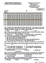 Đề kiểm tra học kì I Sinh học 12 - Mã đề 135 - Năm học 2016-2017 - Trường THPT Nguyễn Công Hoan
